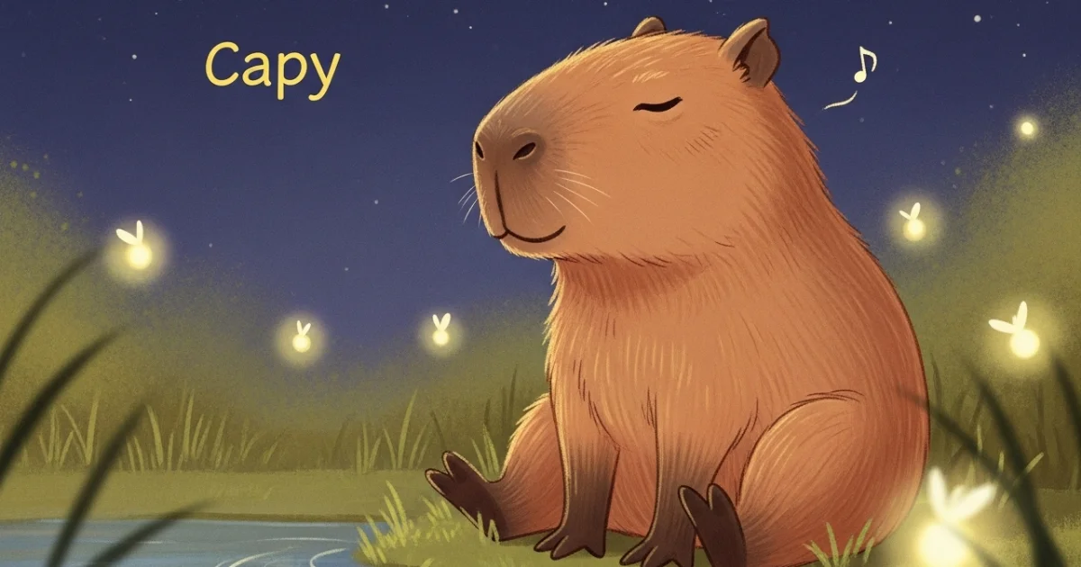 Meet Capy! Our Coziest Friend Who Sparkles with Calm in Stellar Lane!